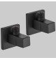 COPPIA RUBINETTI SOTTOLAVABO QUADRO NERO - 1/2 x 3/8