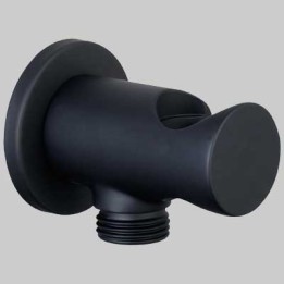 PRESA ACQUA TONDA CON SUPPORTO NERO - 1/2 - 1/2