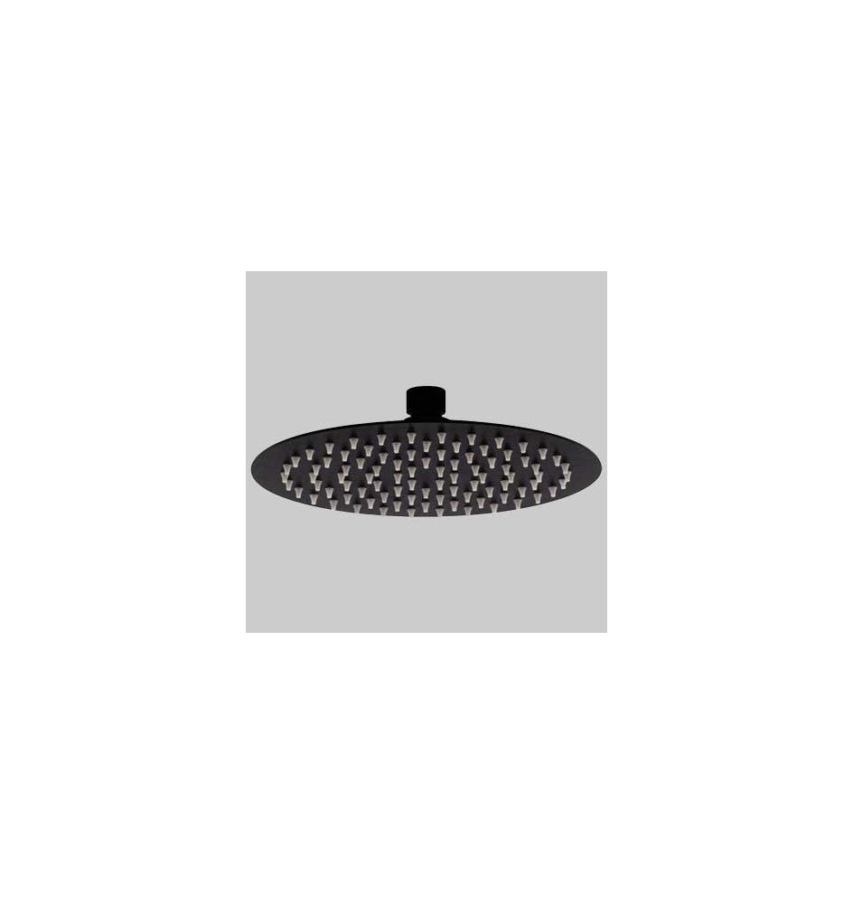 SOFFIONE DOCCIA INOX TONDO NERO - Dm 200