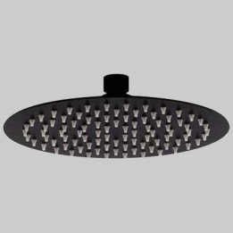 SOFFIONE DOCCIA INOX TONDO NERO - Dm 300