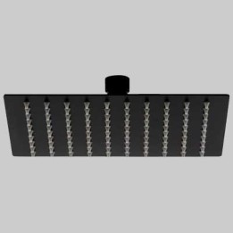 SOFFIONE DOCCIA INOX QUADRO NERO - 250 x 250