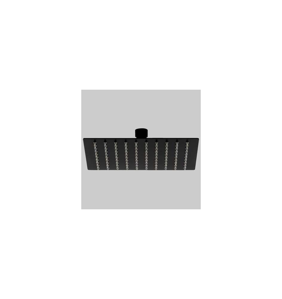 SOFFIONE DOCCIA INOX QUADRO NERO - 300 x 300