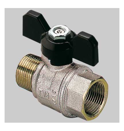 VALVOLE A SFERA PASSAGGIO TOTALE M-F CON LEVA FARFALLA ALLUMINIO MOD. TORNADO - 3/4 DN 20 PN 30