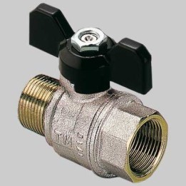 VALVOLE A SFERA PASSAGGIO TOTALE M-F CON LEVA FARFALLA ALLUMINIO MOD. TORNADO - 1" 1/4 DN 32 PN 25