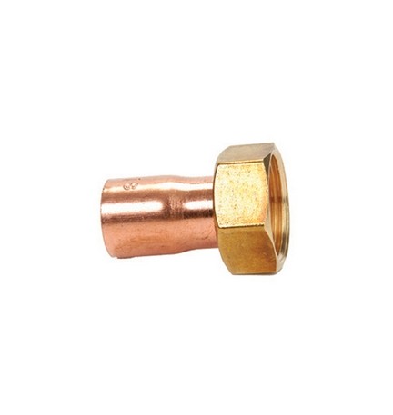 MEZZO BOCCHETTONE RAME FF CON DADO GIREVOLE 1/2 x 14