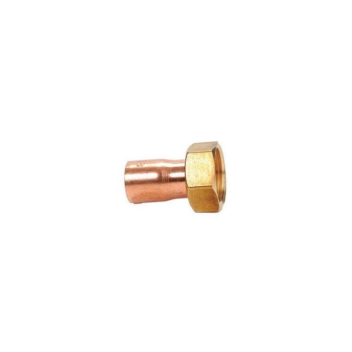 MEZZO BOCCHETTONE RAME FF CON DADO GIREVOLE 1/2 x 16