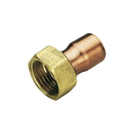 RACCORDO DIRITTO IN RAME A SALDARE CON GIRELLO 1" x 22