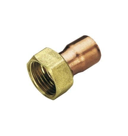 RACCORDO DIRITTO IN RAME A SALDARE CON GIRELLO 1" x 22