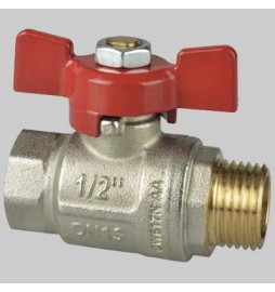 VALVOLA A SFERA M/F A PASSAGGIO TOTALE C/FARFALLA IN ALLUMINIO - 3/8 PN 50