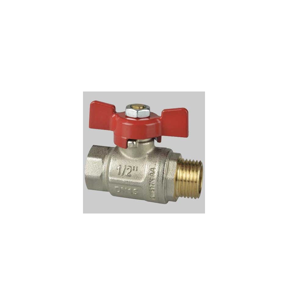 VALVOLA A SFERA M/F A PASSAGGIO TOTALE C/FARFALLA IN ALLUMINIO - 1/2 PN 50