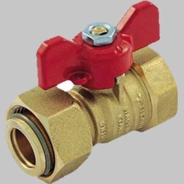 VALVOLA A SFERA DIRITTA FEMMINA C/GIRELLO - 1"X1"
