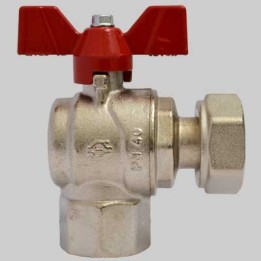 VALVOLA AD ANGOLO FEMMINA CON DADO GIREVOLE - 1/2 x 3/4 G