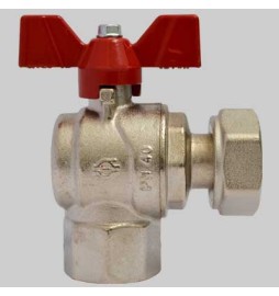 VALVOLA AD ANGOLO FEMMINA CON DADO GIREVOLE - 3/4 x 3/4 G