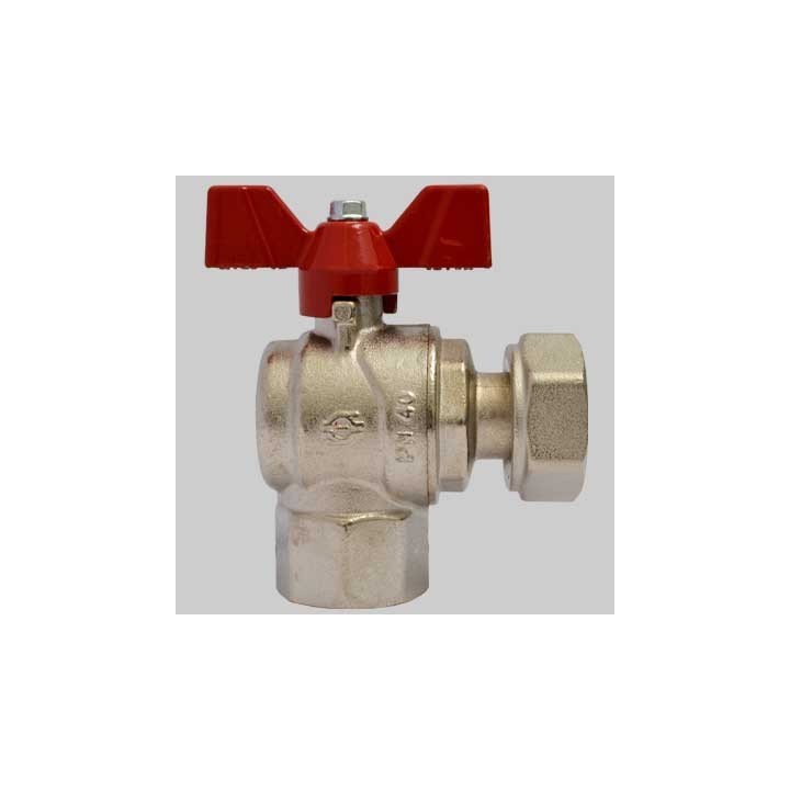 VALVOLA AD ANGOLO FEMMINA CON DADO GIREVOLE - 1"X1"1/4 G