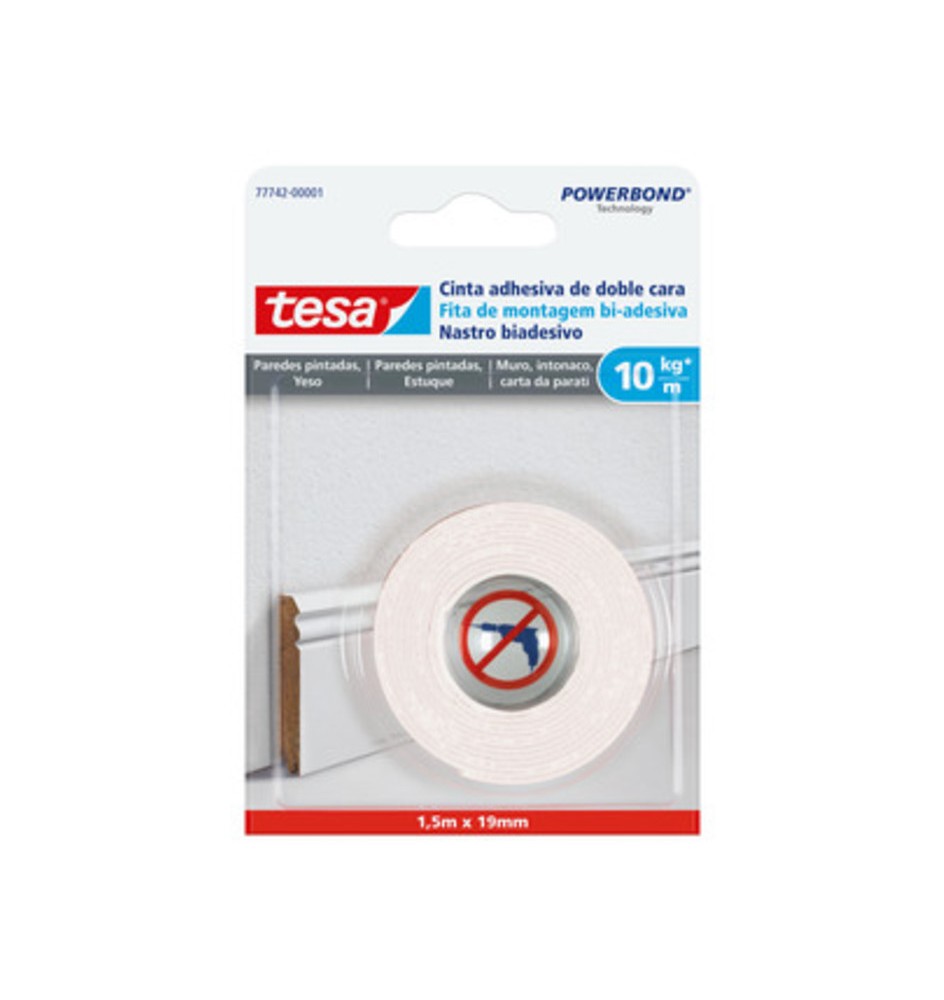NASTRO BIADESIVO TESA POWERBOND INTONACO 19MMX1,5M