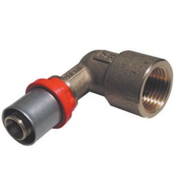RACCORDO PRESS CURVO FEMMINA PER MULTISTRATO 1/2 x 16 -CONF