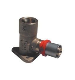 RACCORDO PRESS CURVO FEMMINA CON FLANGIA PER MULTISTRATO 1/2 x 14