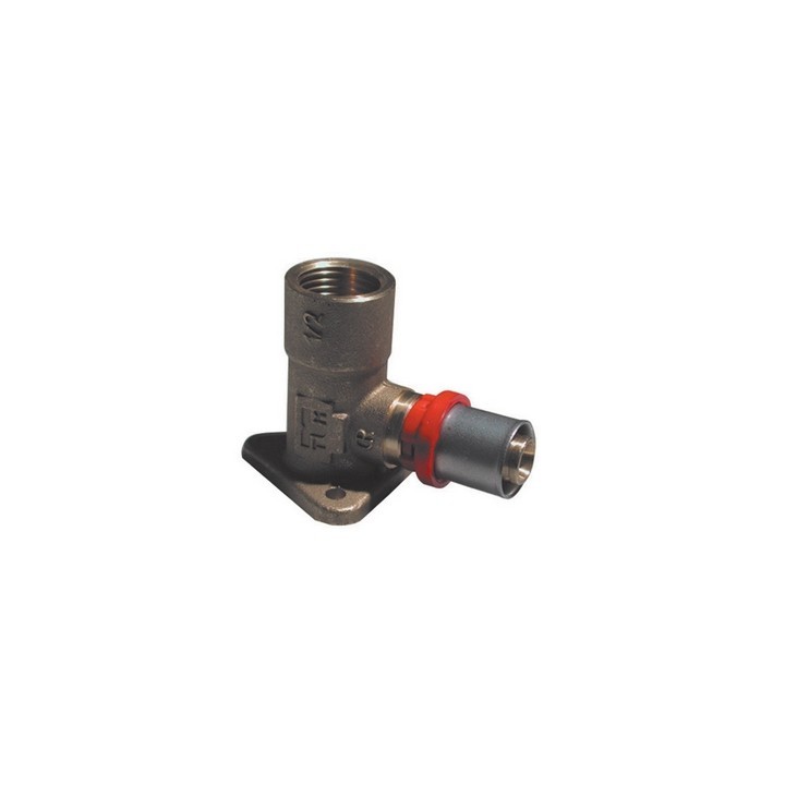 RACCORDO PRESS CURVO FEMMINA CON FLANGIA PER MULTISTRATO 3/4 x 20