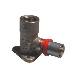 RACCORDO PRESS CURVO FEMMINA CON FLANGIA PER MULTISTRATO 1/2 x 16 -CONF