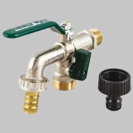 RUBINETTO PORTAGOMMA DUPLEX - 1/2 x 3/4