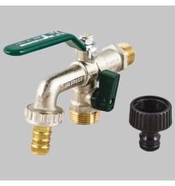 RUBINETTO PORTAGOMMA DUPLEX - 1/2 x 3/4