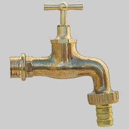 RUBINETTO PORTAGOMMA OTTONE LUCIDO - 3/4