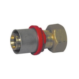 RACCORDO DIRITTO PRESS. CON GIRELLO E GUARN. PIANA PER MULTISTRATO 3/4 x 26