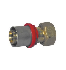 RACCORDO DIRITTO PRESS. CON GIRELLO E GUARN. PIANA PER MULTISTRATO 3/4 x 26