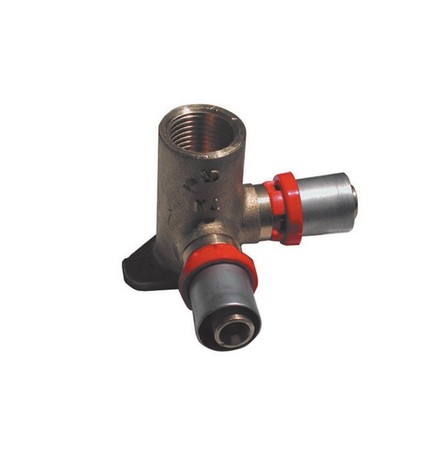 RACCORDO PRESS CURVO FEMMINA CON FLANGIA DOPPIA PER MULTISTRATO 1/2 x 20