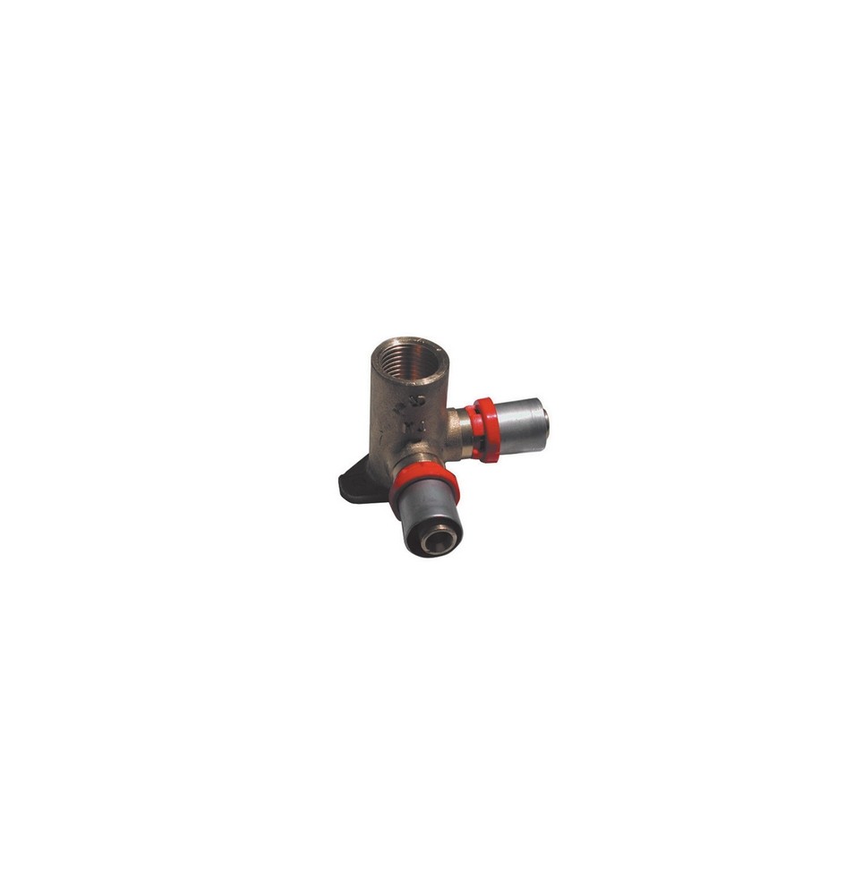 RACCORDO PRESS CURVO FEMMINA CON FLANGIA DOPPIA PER MULTISTRATO 1/2x20 -CONF