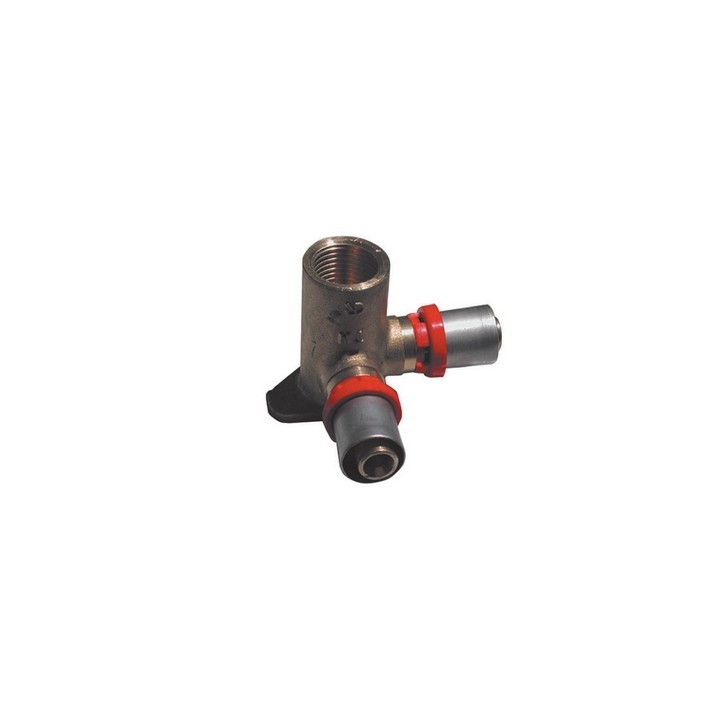 RACCORDO PRESS CURVO FEMMINA CON FLANGIA DOPPIA PER MULTISTRATO 1/2x20 -CONF