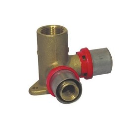 RACCORDO PRESS CURVO FEMMINA CON FLANGIA DOPPIA COLLO BASSO 1/2 x 14