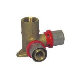 RACCORDO PRESS CURVO FEMMINA CON FLANGIA DOPPIA COLLO BASSO 1/2 x 14