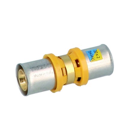 RACCORDO DIRITTO DOPPIO A PRESSARE PER MULTISTRATO Diam. 16