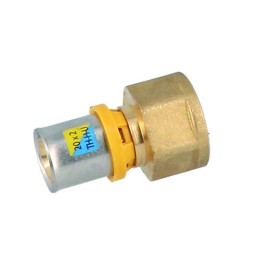 RACCORDO DIRITTO FEMMINA A PRESSARE PER MULTISTRATO 1/2" x 20