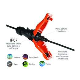 ROSI 1823 PROTEZIONE PRESA SCHUKO IP67