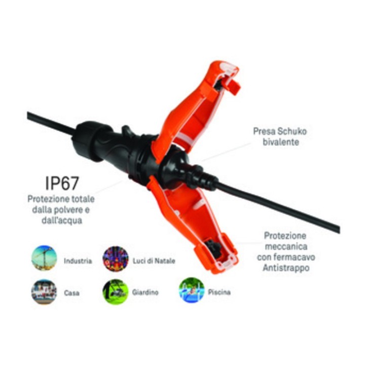 ROSI 1823 PROTEZIONE PRESA SCHUKO IP67