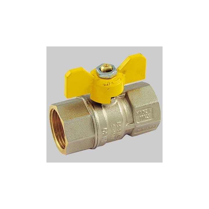VALVOLA SFERA GAS F/F FARFALLA ALLUMINIO - 1" MOP5