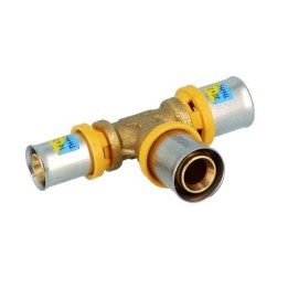 RACCORDO A T RIDOTTO A PRESSARE PER MULTISTRATO 20x16x20