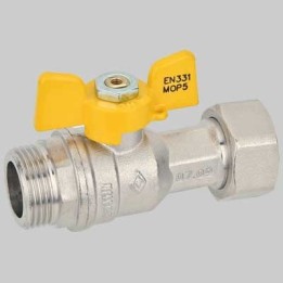 VALVOLA SFERA GAS M/F DADO GIREVOLE FARFALLA ALLUMINIO - 3/4 x 3/4