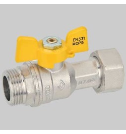 VALVOLA SFERA GAS M/F DADO GIREVOLE FARFALLA ALLUMINIO - 3/4 x 3/4