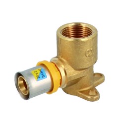 ATTACCO A MURO CON FLANGIA 3 FORI A PRESSARE PER MULTISTRATO 1/2" x 16