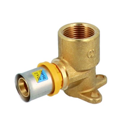 ATTACCO A MURO CON FLANGIA 3 FORI A PRESSARE PER MULTISTRATO 1/2" x 16