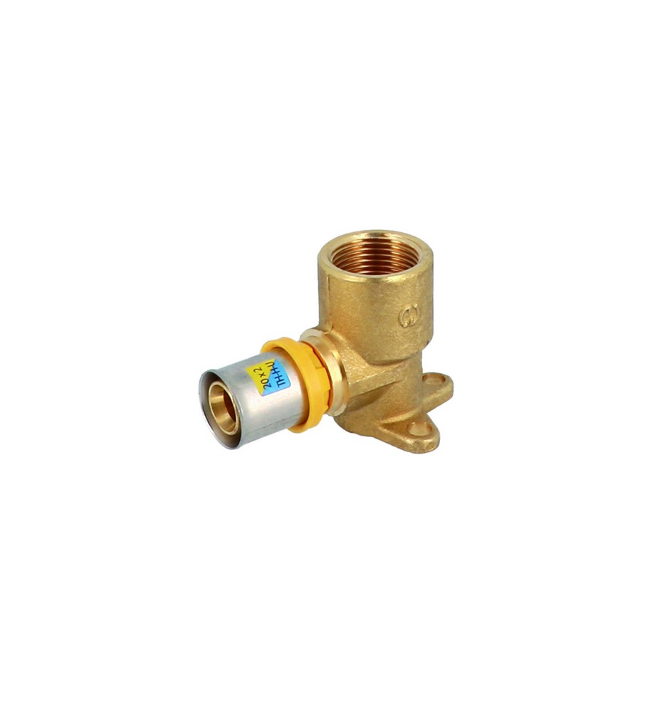 ATTACCO A MURO CON FLANGIA 3 FORI A PRESSARE PER MULTISTRATO 3/4" x 20