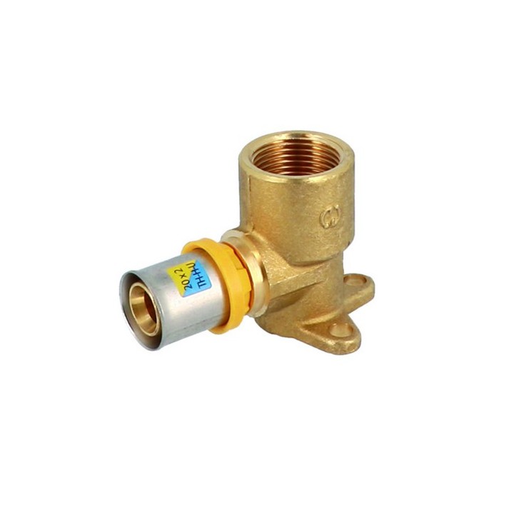ATTACCO A MURO CON FLANGIA 3 FORI A PRESSARE PER MULTISTRATO 3/4" x 20
