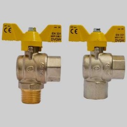 VALVOLA SFERA AD ANGOLO FARFALLA ALLUMINIO - 3/4 M/F