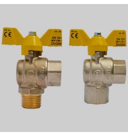 VALVOLA SFERA AD ANGOLO FARFALLA ALLUMINIO - 3/4 M/F