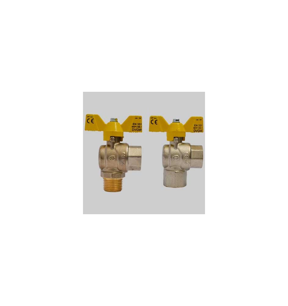 VALVOLA SFERA AD ANGOLO FARFALLA ALLUMINIO - 1" M/F