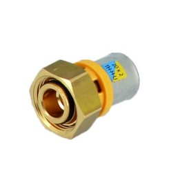 RACCORDO DIRITTO SEDE PIANA CON GIRELLO E GUAR. A PRESSARE MULTISTRATO 3/4" x 26