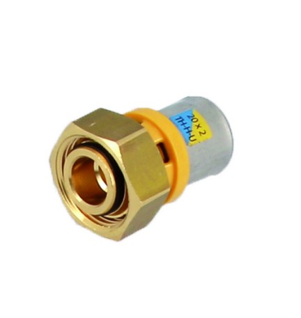 RACCORDO DIRITTO SEDE PIANA CON GIRELLO E GUAR. A PRESSARE MULTISTRATO 1" x 26